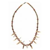 Navajo Turned Wood & Bear Claw Necklace