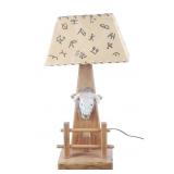 Ca. 20th C. RARE Montana Ranch Oak Lamp