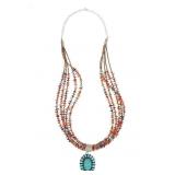 Navajo MC Perry Sterling Multistone Necklace