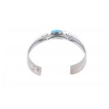 Navajo Jefferson Lee Sterling Turquoise Bracelet