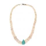 Santo Domingo Pueblo Graduated Shell Necklace