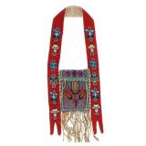 19th C. Metis Cree Beaded Bandolier Bag