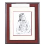 Gary Zaboly 'Curley, Crow Scout' Pen & Ink Drawing