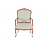 Louis XV Style Carved Walnut Fauteuil Arm Chair