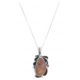 Navajo C Tom Sterling Silver Bambi Jasper Necklace