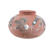 Sioux Richard Underbaggage Polychrome Pottery Bowl