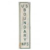 Vintage US National Parks Service Boundary Sign