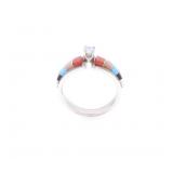 Navajo Sterling Multistone Channel Inlay Ring
