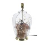 Taxidermy Quail Diorama Table Lamp, ca. 1970s