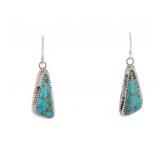 Navajo Sterling Silver Kingman Turquoise Earrings