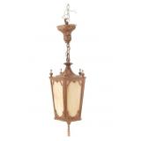Neoclassical Slag Glass Hanging Carriage Lantern
