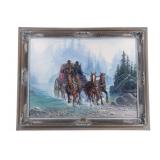 Ex-Estate Dae Cho Foggy Creek Stagecoach Painting