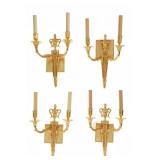 Antique Louis XVI Neoclassical Bronze Wall Sconces