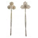 Tibetan Silver Filigree & Floral Women's Hatpins