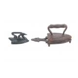 Salesman Sample Swan Iron Pair c. 1920's