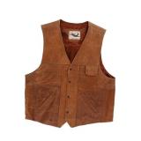 Vintage Men's Distressed Leather Vest, ca. 1970s