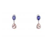 13.49ct Tanzanite & Morganite VS1 Diamond Earrings