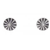 Navajo Sterling Silver Fluted Concho Stud Earrings