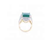 6.93ct Emerald VS2 Diamond 14k Two Tone Gold Ring