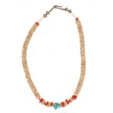 Navajo Heishi, Branch Coral, Turquoise Necklace