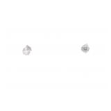 4.06 cts. Diamond Stud 14K Gold Earrings w/ Papers