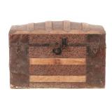 19th Century Banded Camel Back Dome Steamer Trunk