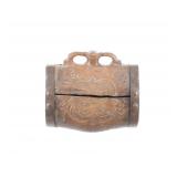 19th C. Civil War Carved Wooden Canteen
