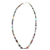 Navajo Singer Sterling 14k Barrel Bead Necklace