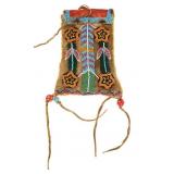 19th C. Chiricahua Apache Beaded Strike-A-Lite Bag