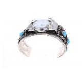 Navajo HEAVY Sterling Silver Turquoise Watchband