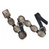 Navajo Second Phase Sterling Silver Concho Belt