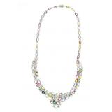 GIA 93.12ct Multi Color Sapphire Diamond Necklace