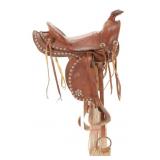Child's Tacked Western Leather Saddle 1970-80s