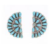 Navajo Kingman Petit Point Earrings by M. Benally