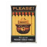 U.S. Forest Service Smokey Bear Porcelain Sign