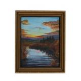 Original Paul Joseph Lucas 'Sunset on the Hudson'