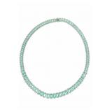 Designer 45.31 cts. Emerald & VS2 Diamond Necklace
