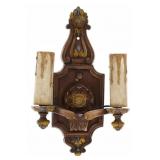 ca. 1920 Art Deco Polychrome Cast Iron Wall Sconce