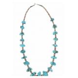 c. 1940-50's Navajo Pawn Turquoise Nugget Necklace