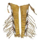 RARE Blackfeet Buffalo Hide Beaded Leggings c.1870