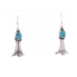 Navajo Sterling Silver Number Turquoise Earrings