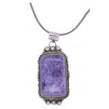 Navajo B. Slim Sterling Silver Charoite Necklace