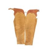 Ca. 1980's Buckskin Leather Custom Youth Chaps