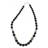 Navajo Singer Sterling Silver 14kGF & Jet Necklace