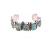 Navajo Sterling Carico Lake Turquoise Bracelet