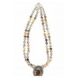 Navajo Sterling Silver Montana Agate Necklace