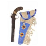 RARE Plains Beaded Sheath Allen & Thurber Pistol