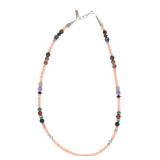Navajo T & R Singer Sterling Rose Quartz Necklace
