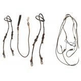 Ca. 1970's Braided Rope Bridle, Romal Tack Set