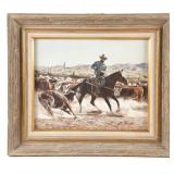 Brad Schmidt 'Branding Time' Signed Watercolour